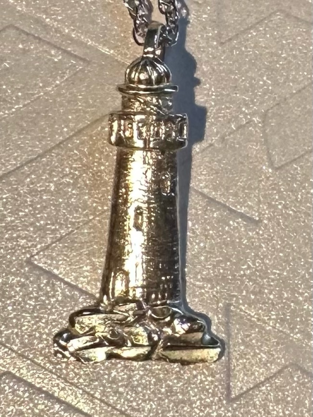 Sterling Silver Lighthouse 3/4” Pendant 18” 925 Necklace